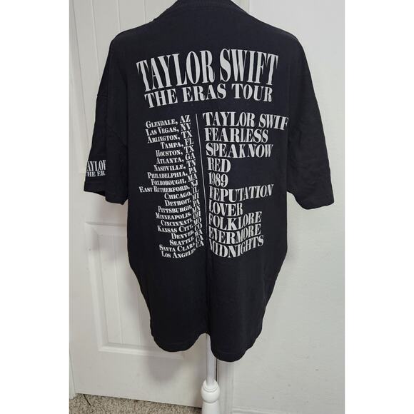 TAYLOR SWIFT The ERAS Tour Official Merch Tour T Shirt Black XL - Picture 2 of 5
